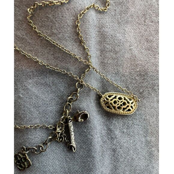 Kendra Scott Elisa Pendant Necklace Gold Filigree - Picture 13 of 16